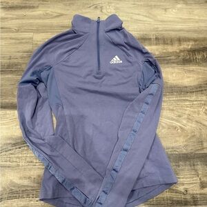 Adidas Gray Aeroready Half-Zip Top